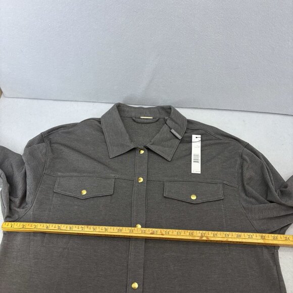 Elie Tahari Women’s X-Large Shacket Blanket Gray Snap Button Front Jacket Casual - Picture 11 of 14